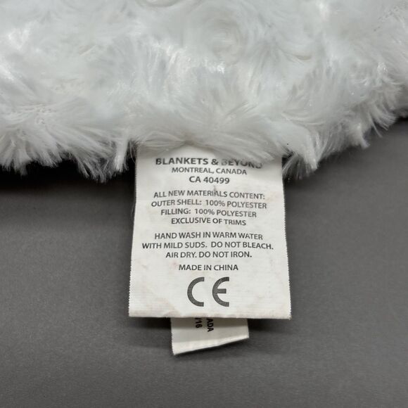 Blankets & Beyond Plush Bear Lovey Security Blanket White Minky Swirl Unisex - Picture 6 of 6